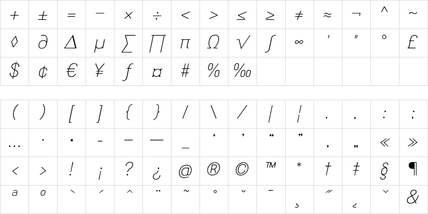 travis symbols Thin Italic